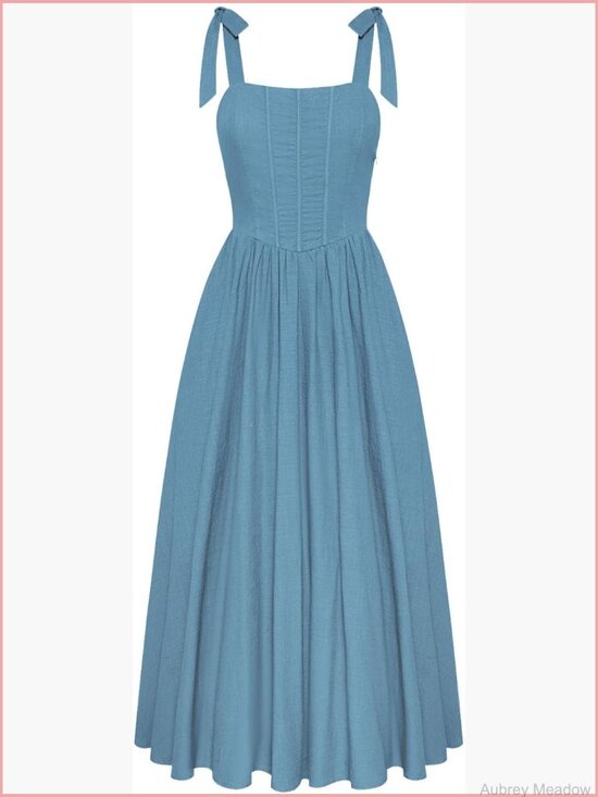 Dresses & Skirts - Renaissance Corset Dress Square Neck Cottagecore Fishbone Sundress A-Line Maxi